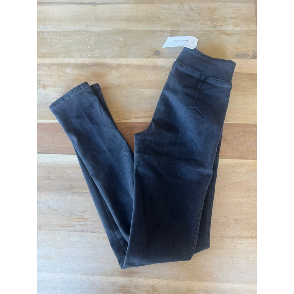 FRAME Black The Jetset Stacked Pencil Leggings Small